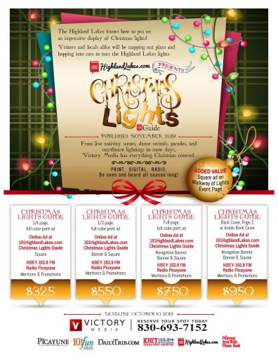 2019 Christmas Lights Guide Rate Sheet